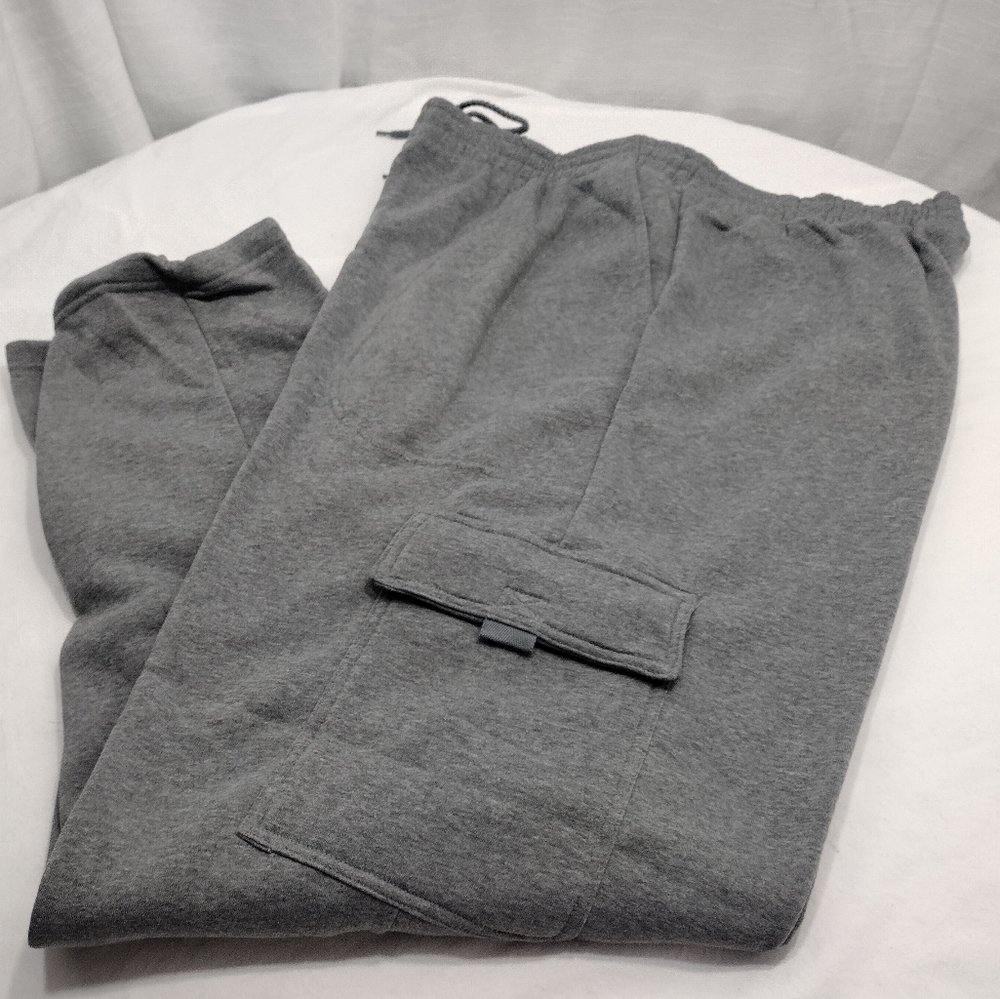 Oscar Sports Big & Tall Heather Gray Fleece Lined Jogging Pants - Picture 5 of 15
